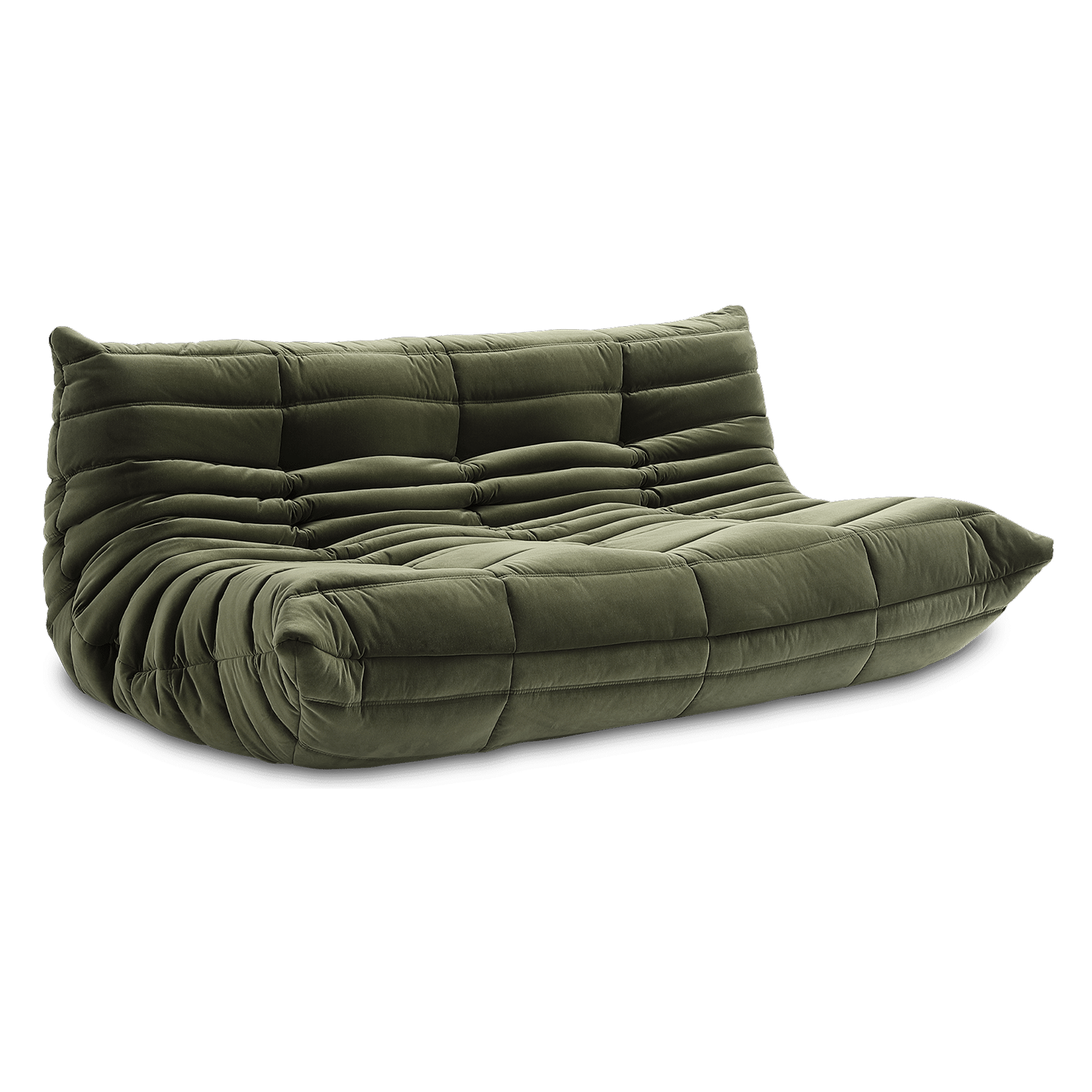 Soffa Olive Sammet 3-sits